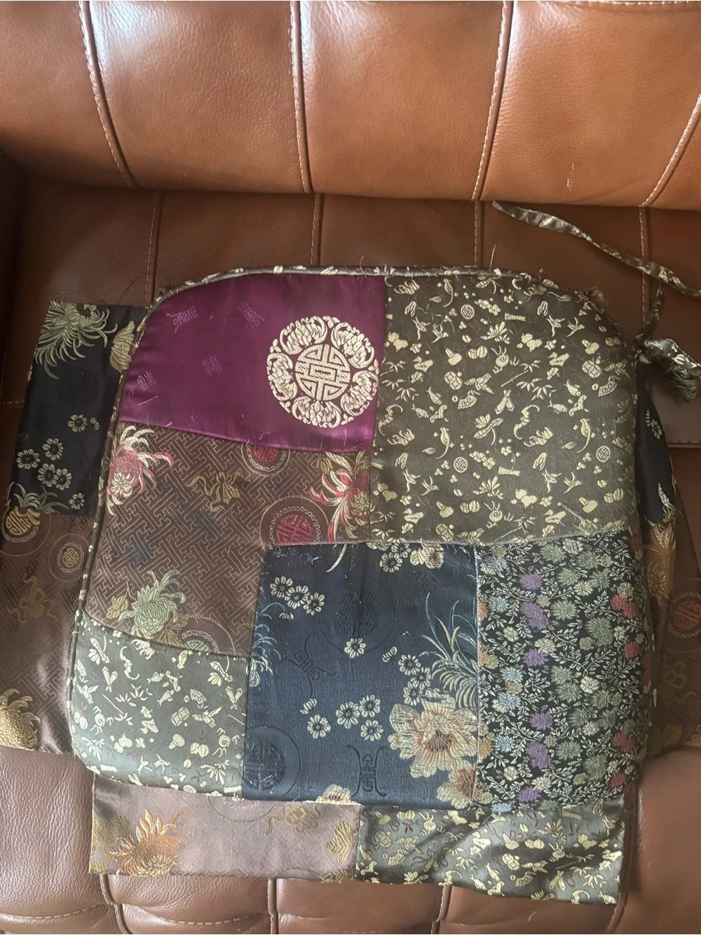 Pier 1 Patchwork Accent seat covers  in Black, Burgundy, Gold